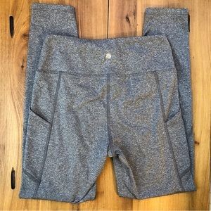 Bally Total Fitness Gray Full Length Leggings with Pockets